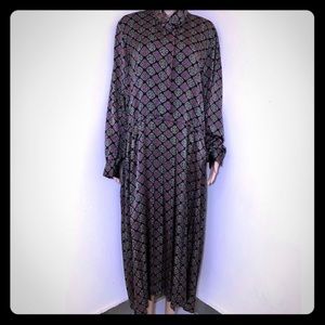 Vtg long sleeve Printed dress Multi Plus Size